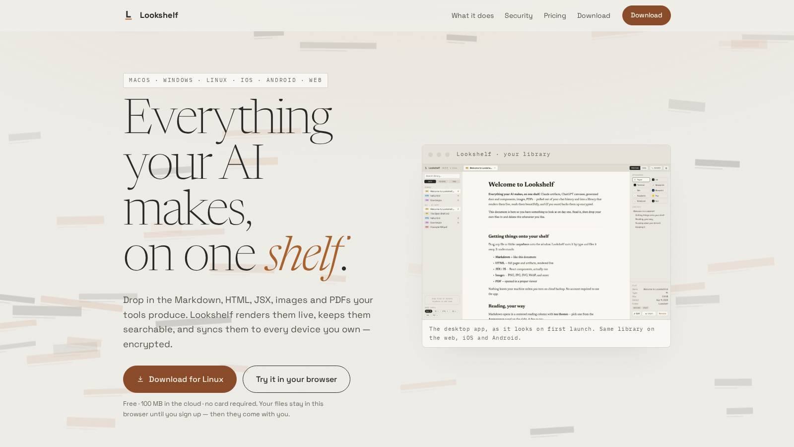 Lookshelf screenshot